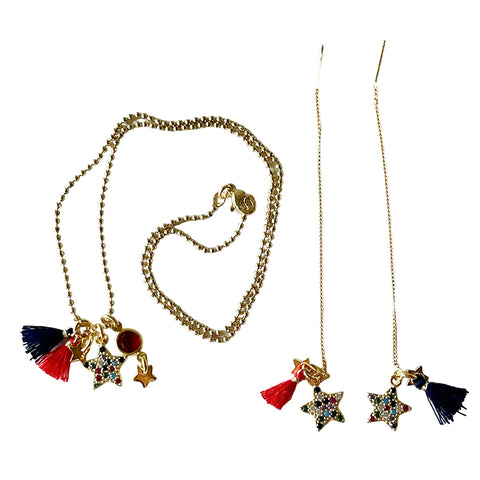 Freedom Star Necklace & Ear Thread