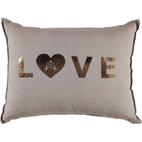 Heart Je t'aime Pillow in Gold
