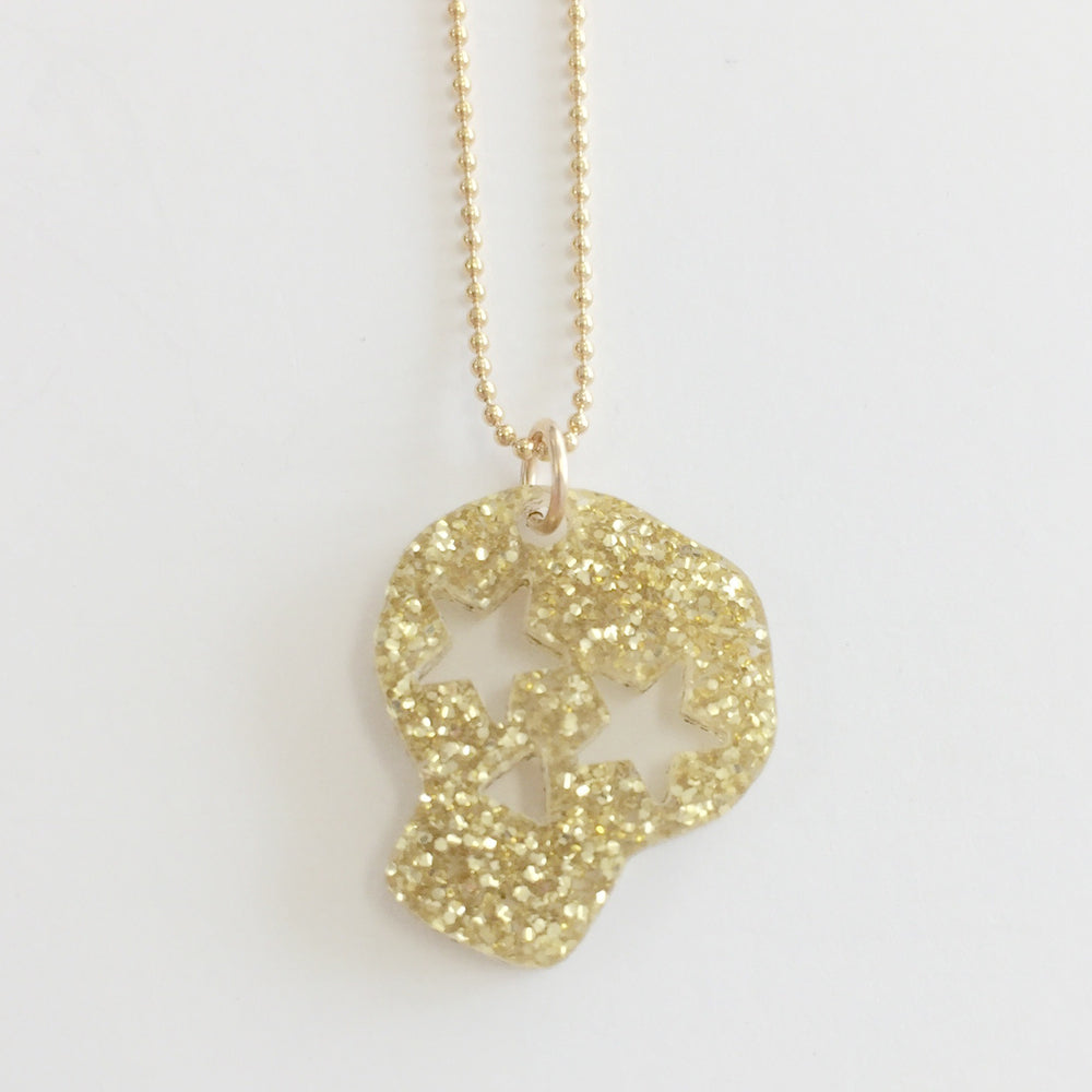 WS JEWELRY NECKLACE - SKULL - GOLD