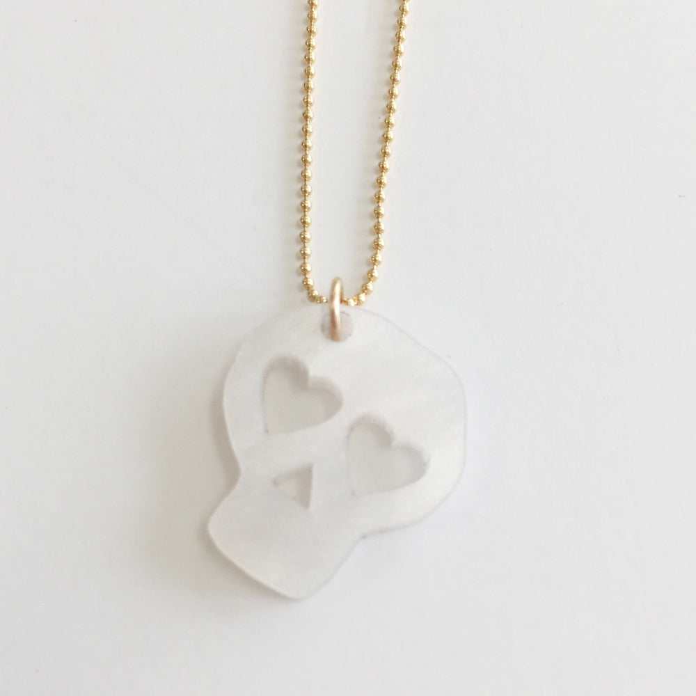 WS JEWELRY NECKLACE - SKULL - WHiTE