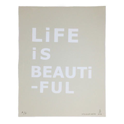 Life Is Beautiful Wall Art in White