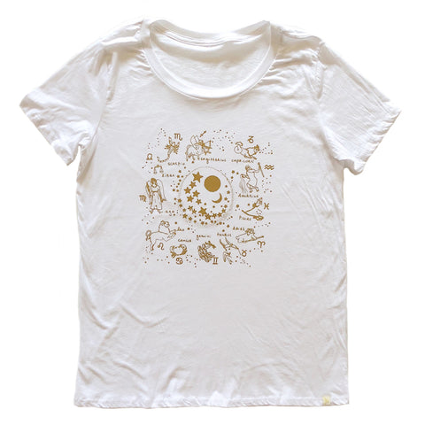 Crew Tee Women - The Wheel of Life in Rose Gold Foil