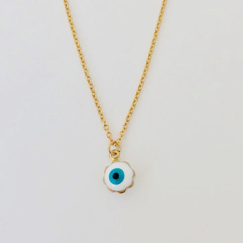 Gold Filled Necklace - Enamel Eye