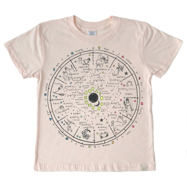 Crew Tee - The Wheel of Life in Pink