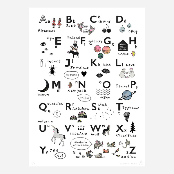 Alphabet Wall Art ( hand-colored )