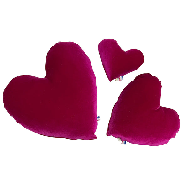 Le Heart Velvet Pillow - Magenta