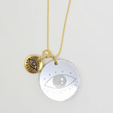 Evil Eyes Necklace - Gray