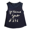 maison atsuaki - Je t'aime Tank Tee in Black with Gold Foil