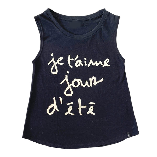 maison atsuaki - Je t'aime Tank Tee in Black with Gold Foil