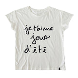 maison atsuaki - Je t'aime Tee in ivory with Black Print