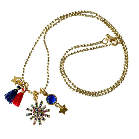 Gold Filled Necklace - Enamel Eye