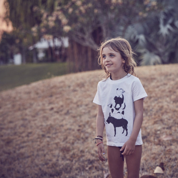 Cosmic Friends Crew Tee in Natural