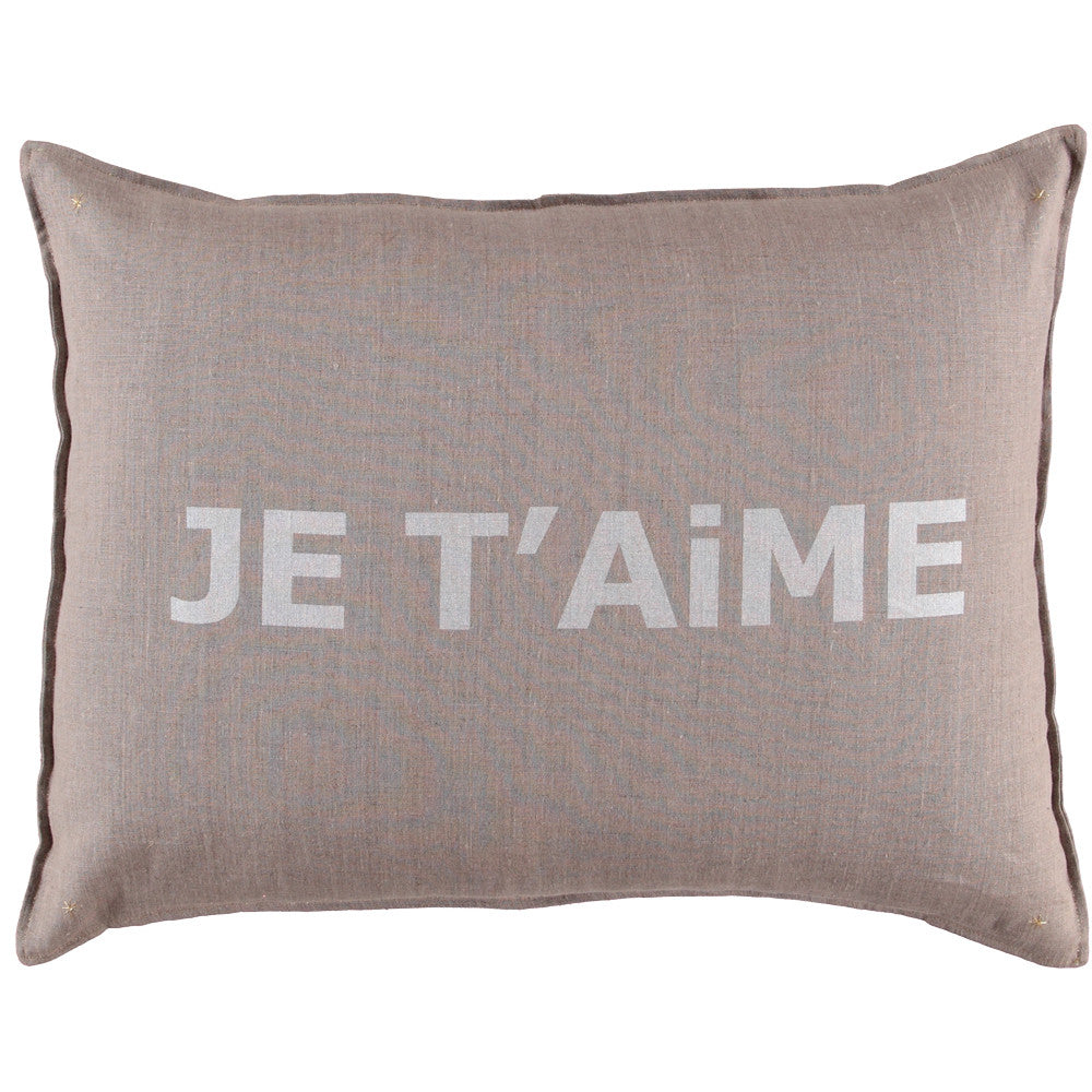 CUSHiON - LETTER - JE T'AiME SHiMMER PiNK ON COCONUT