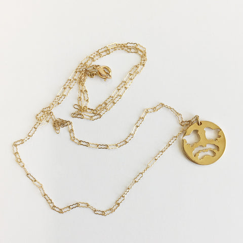 Cut Out Birds 14K Gold Necklace