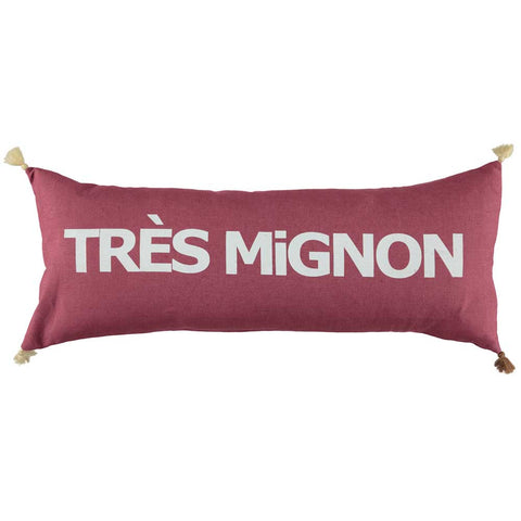 CUSHION - DOUBLE CUSHiON - TRÈS MiGNON WHiTE ON BORDEAUX