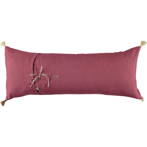 CUSHION - DOUBLE CUSHiON - TRÈS MiGNON WHiTE ON BORDEAUX