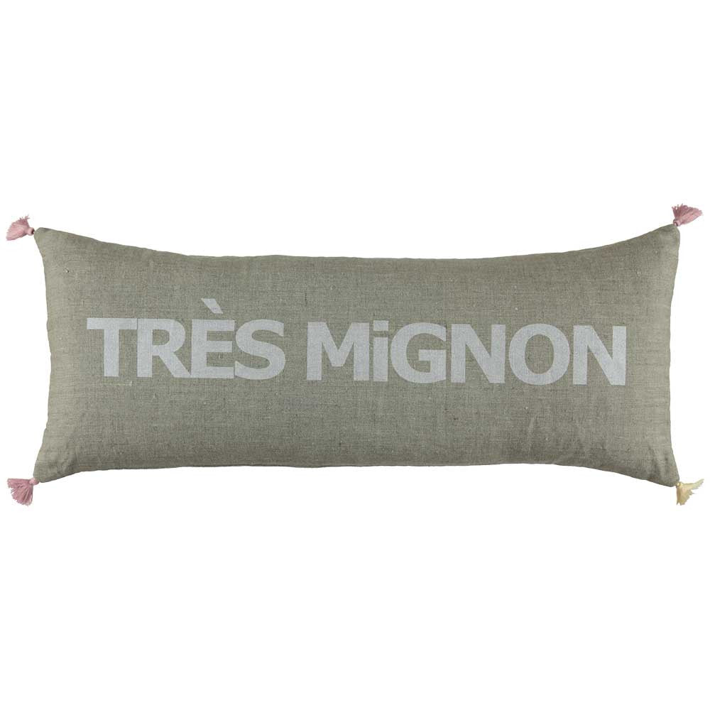 CUSHION - DOUBLE CUSHiON - TRÈS MiGNON SiLVER WHiTE ON COCONUT