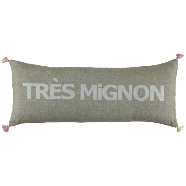 CUSHION - DOUBLE CUSHiON - TRÈS MiGNON SiLVER WHiTE ON COCONUT