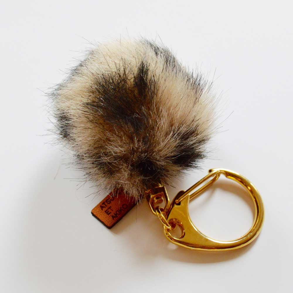KEY HOLDER - FAUX FUR GRAY
