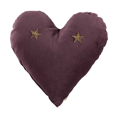 22-Heart Velvet Pillow - Purple