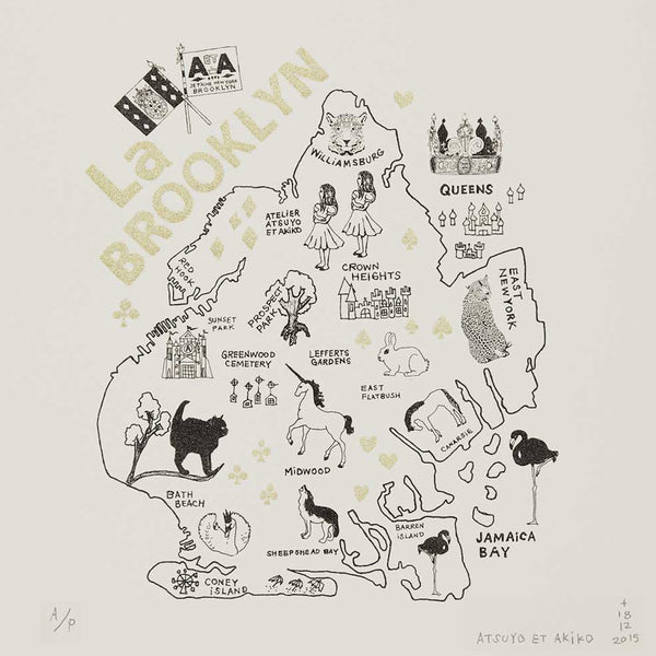 WALL ART - La BROOKLYN in GOLD