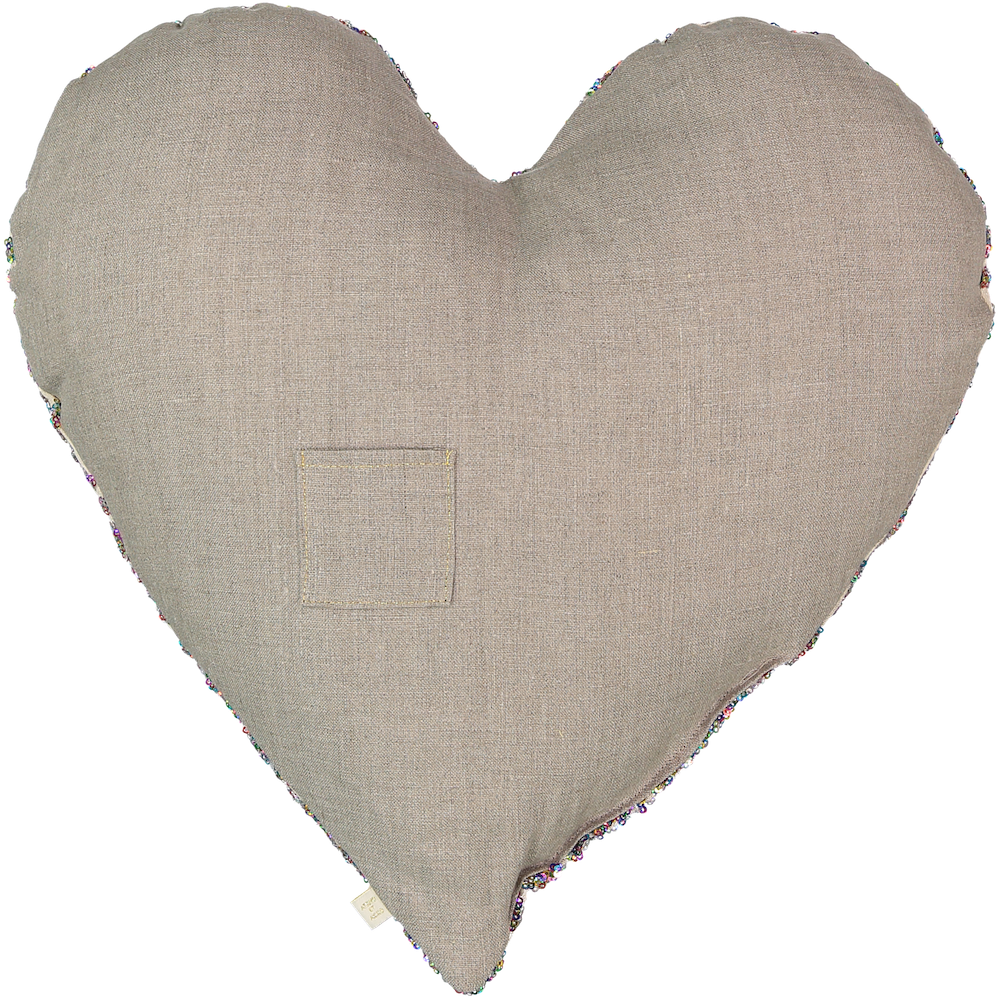 Heart Sequins Pillow in Rainbow