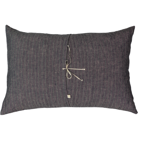 Merci Stripe Linen Cushion in Navy