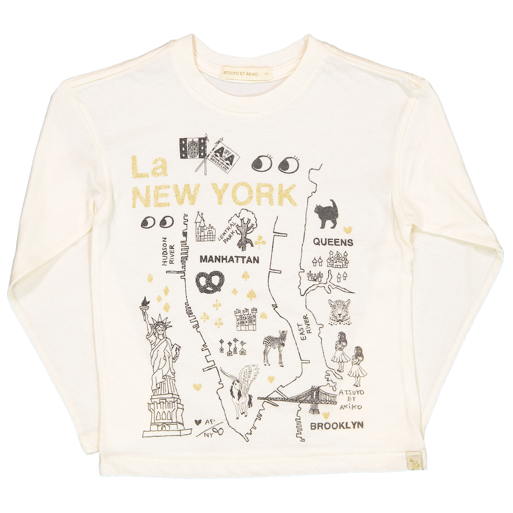 Lara Long Sleeve Tee -  La NEW YORK in Gold