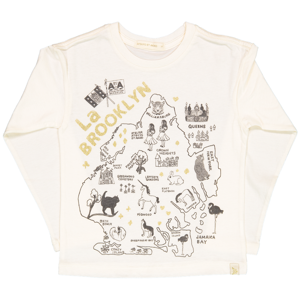 Lara Long Sleeve Tee - La BROOKLYN in Gold