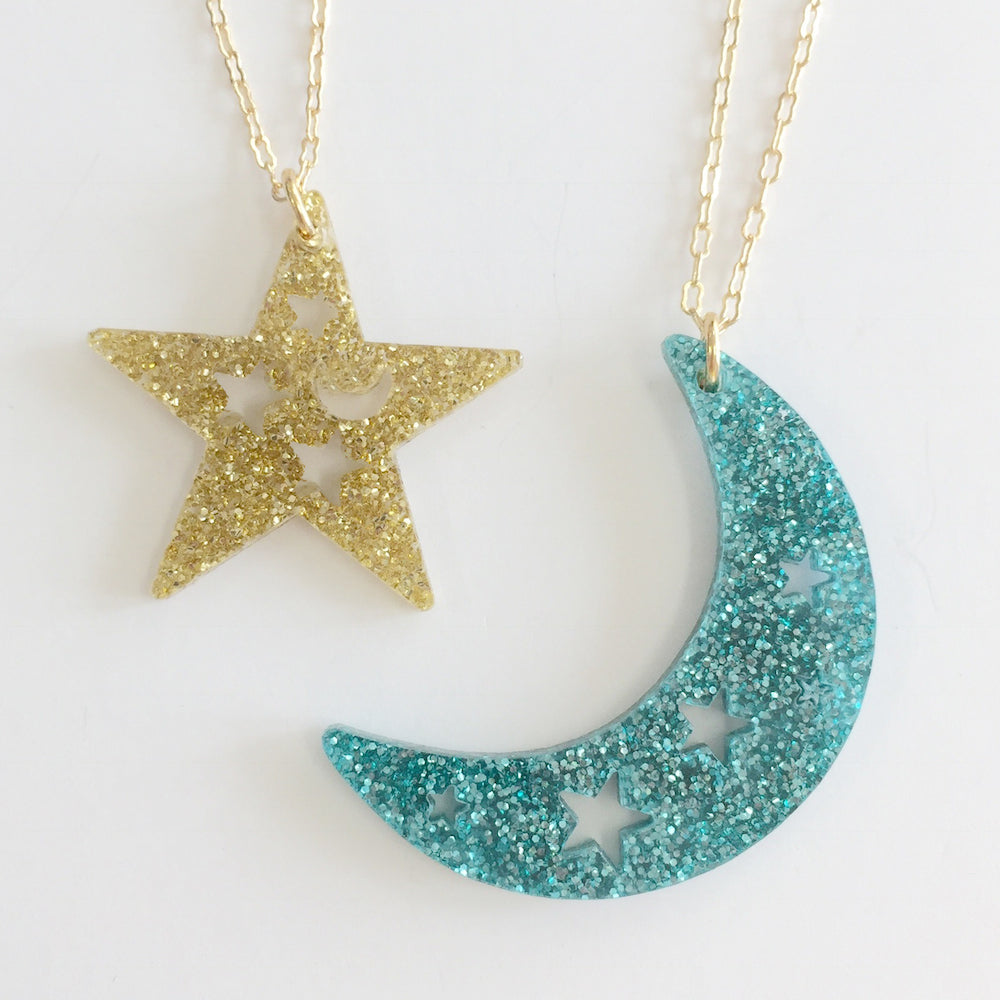 WS NECKLACE - DREAM (SET OF 2) - GOLD/GREEN