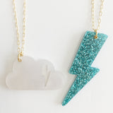 Cloudy Necklace (Set of 2) in Green/White