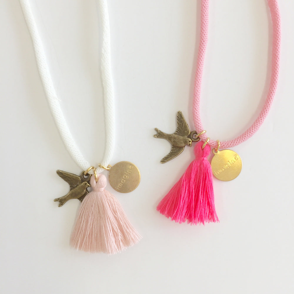 WS NECKLACE - BiRD - PiNK