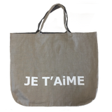 22-Je T'aime Linen Bag - stripe