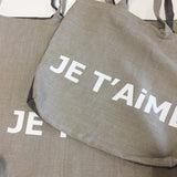 22-Je T'aime Linen Bag - stripe