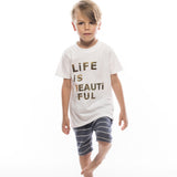 Crew Tee - LiFE iS BEAUTiFUL in Gold Foil