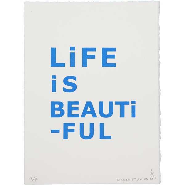 WALL ART - LiFE iS BEAUTiFUL in BLUE