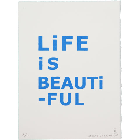 WALL ART - LiFE iS BEAUTiFUL in BLUE