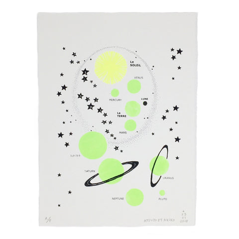 WALL ART - PLANÈTES - GREEN