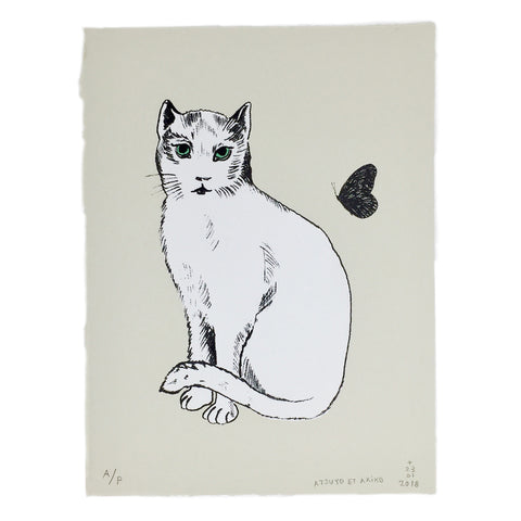 WALL ART - CHAT BLANC