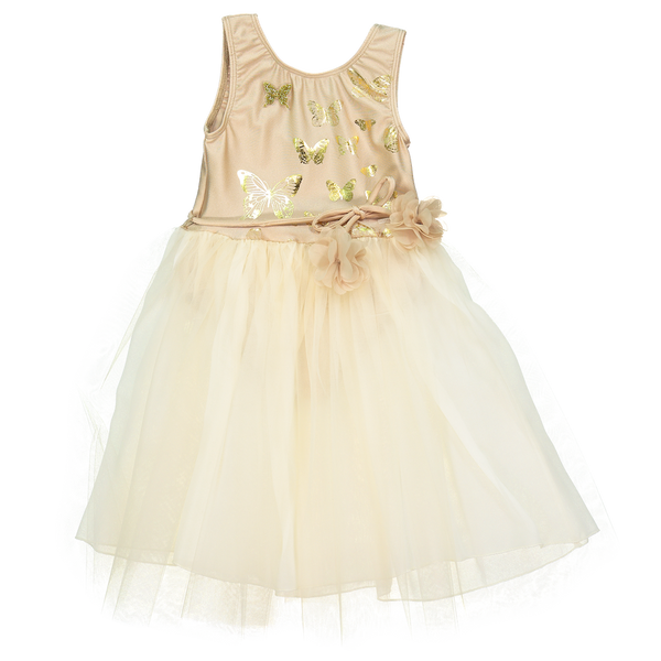 23 Papillons Dress in Beige/Gold