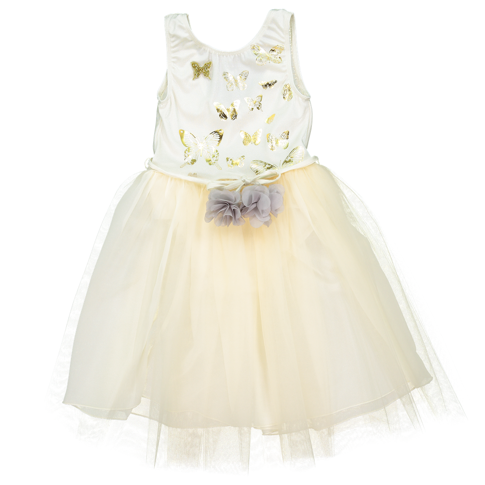 23 Papillons Dress in Ivory/Gold
