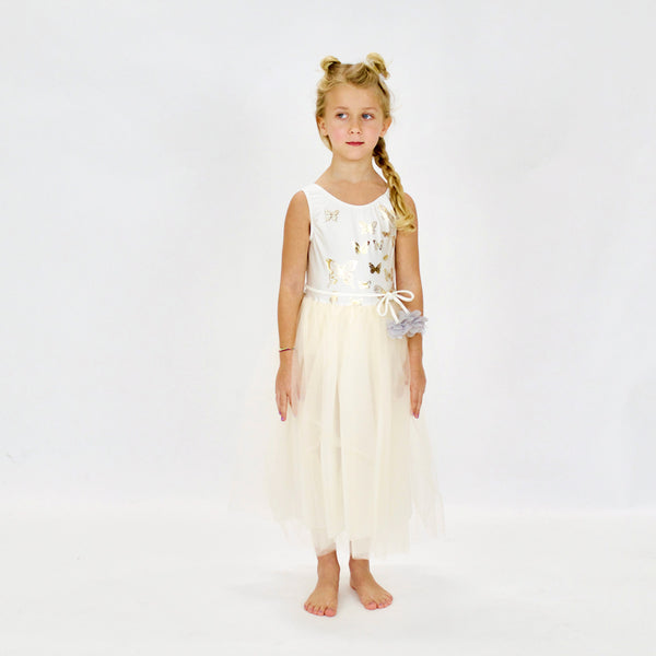 23 Papillons Dress in Ivory/Gold