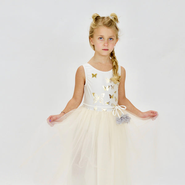 23 Papillons Dress in Ivory/Gold