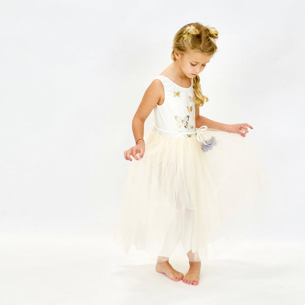 23 Papillons Dress in Ivory/Gold