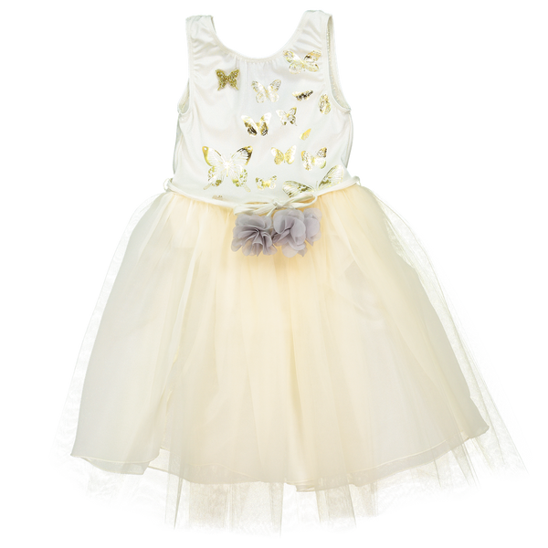 23 Papillons Dress in Ivory/Gold