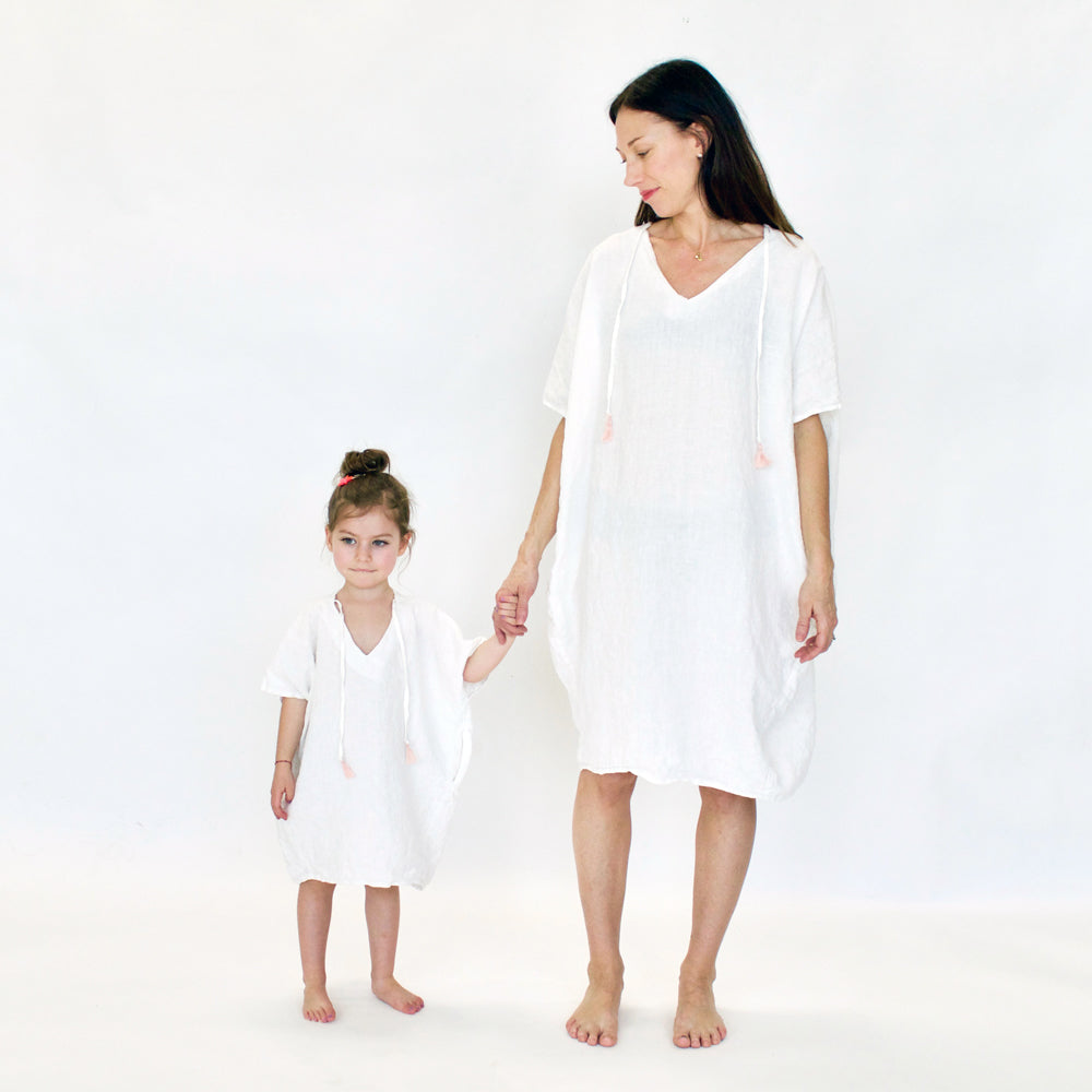 22-Terre Women's Dress in Milky White