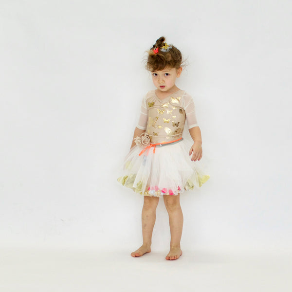 23 LEOTARD - PAPiLLONS  - BEiGE/GOLD