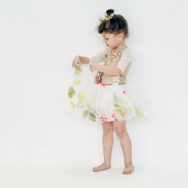 23 LEOTARD - PAPiLLONS  - BEiGE/GOLD