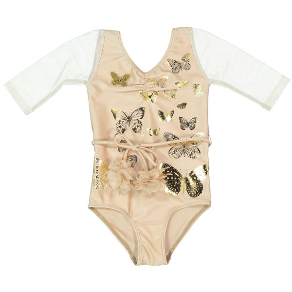 23 LEOTARD - PAPiLLONS  - BEiGE/GOLD