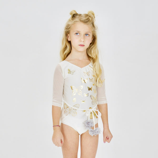 23 LEOTARD - PAPiLLONS  - iVORY/GOLD